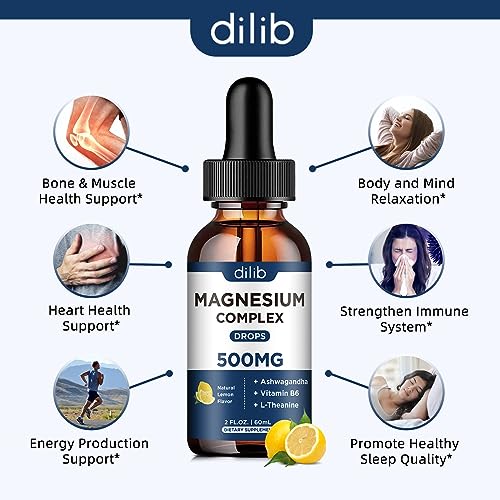 (2 Pack) Magnesium Glycinate, Citrate, Malate Liquid Drops-Triple Magnesium Complex dilibAu supplements