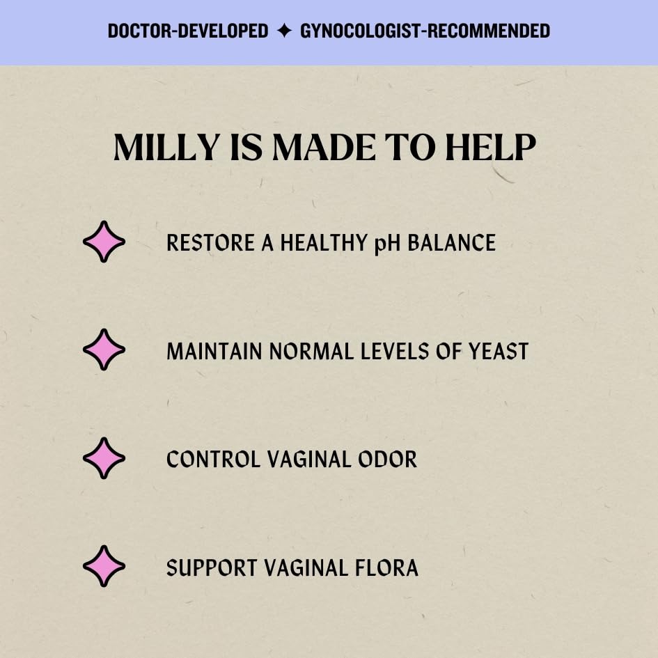 Milly Health Boric Acid Vaginal Suppositories - Restores pH Balance and Supports Odor Control Milly Female HealthAu supplements