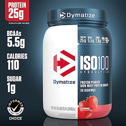 Dymatize ISO100 Hydrolyzed Protein Powder, 100% Whey Isolate Protein, 25g of Protein DymatizeUS supplements
