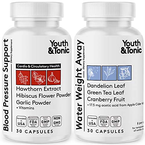 Youth & Tonic Daily Water Weight Away Pills and Blood Pressure Support Supplements/Natural Youth & TonicAu supplements