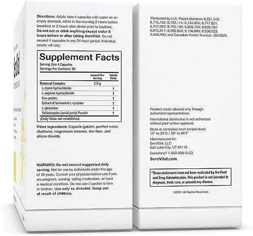 Sero-Vital Renewal Complex - Reverse The Signs of Aging - Clinically Tested to Increase Human Growth SerovitalAu supplements