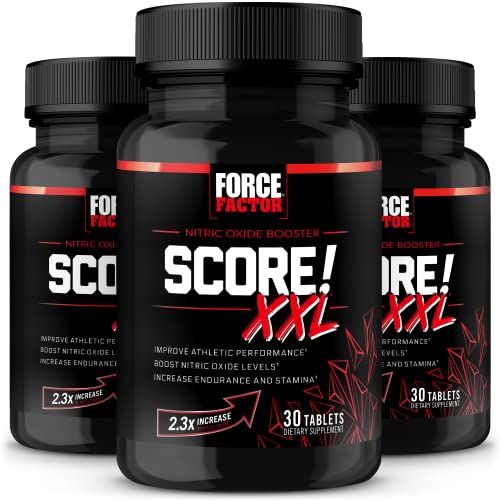 FORCE FACTOR Score! XXL, 3-Pack, Nitric Oxide Booster Supplement for Men with L Force FactorAu supplements