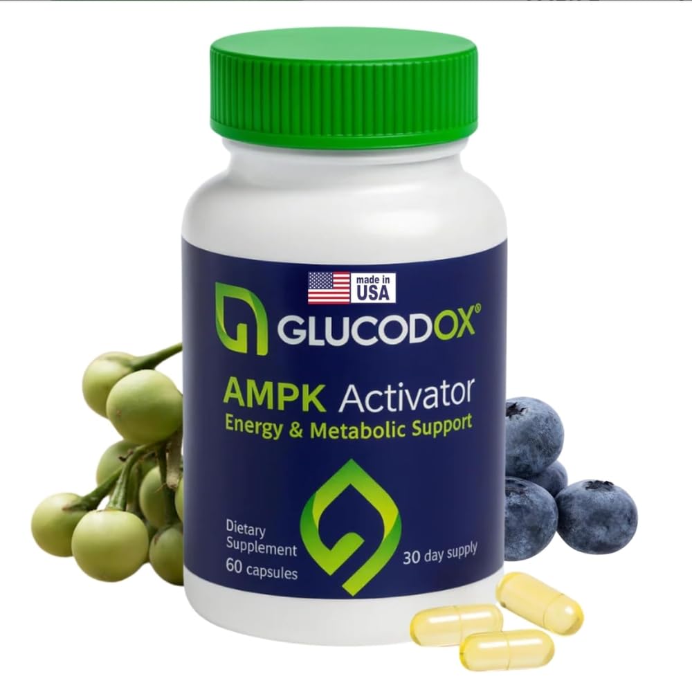 GlucodOX AMPK Activator Supplement – AMPK Enzyme, Metabolism Booster, Guggul Supplement for Body Management & Longevity – Vegan Metabolic Support - 30 Day Supply (60 Capsules) GlucodOXAu supplements
