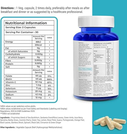 Biovitalia Plant Based Collagen Builder Capsule with Biotin & Vitamin C | Dietary Supplement for Men & Women BIOVITALIA ORGANICSUS supplements