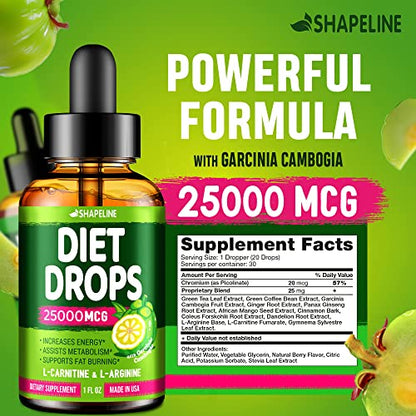 Weight Loss Drops - Appetite Suppressant for Women & Men - Made in The USA SHAPELINEUS supplements