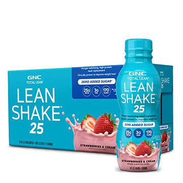 GNC Total Lean Lean Shake 25 - Strawberries and Cream - 12 Bottles GNCUS supplements