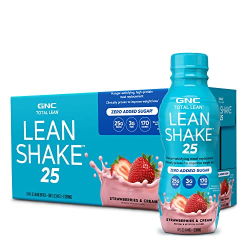 GNC Total Lean Lean Shake 25 - Strawberries and Cream - 12 Bottles GNCUS supplements