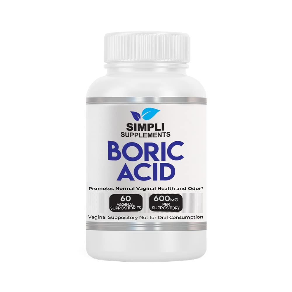 Simpli Supplements 60 Boric Acid Suppositories - Modern Support & Ancient Remedy - Scientifically Simpli SupplementsAu supplements