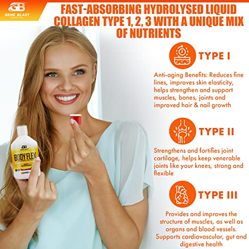 Gene Blast Body Flex, Liquid Joint Supplement w/Hydrolysed Collagen Type1 2 3 Plus Glucosamine GENE BLASTAu supplements