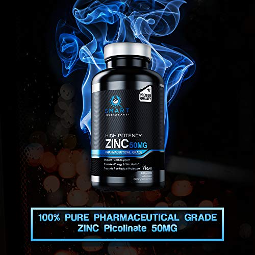 High Potency Zinc Picolinate 50MG- Vegan Zinc Supplement, Supports SMART NUTRA LABSUS supplements