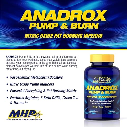 MHP Anadrox Pump & Burn, Nitric Oxide Fat Burning Inferno, 112 capsules Maximum Human PerformanceAu supplements