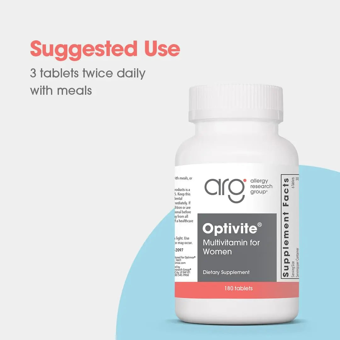 Optimox Optivite - PMS Support Supplement for Women, Period Multivitamin for Hormone Balance with Vitamin B6 & Iron, Hormone Support Vitamin - 180 Tablets OptimoxAu supplements