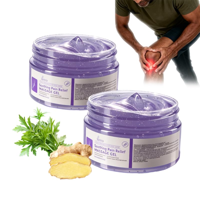 2 Tubes of Soothing Massage Gel, Suitable for Daily use - 3.53 oz. Provides Cooling Relief for Knees, Waist, Neck, Back, Shoulders, Hands, and feet. Contains Mugwort and Ginger extracts. XIFYHOAu supplements