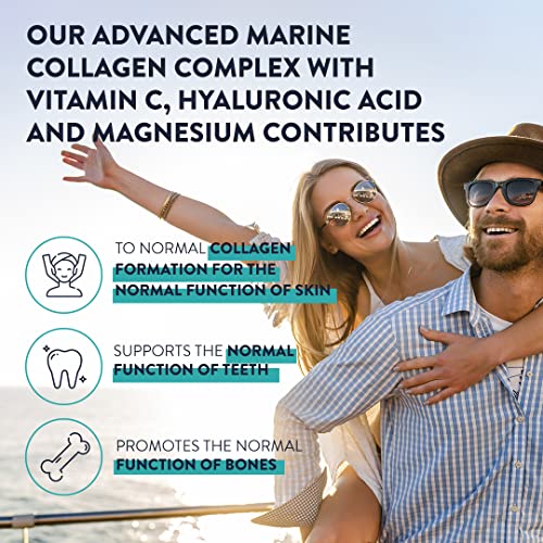 Marine Collagen Tablets for Women and Men with Hyaluronic Acid, Natural Vitamin C & Magnesium - with Pure Collagen peptides AAVALABSAu supplements
