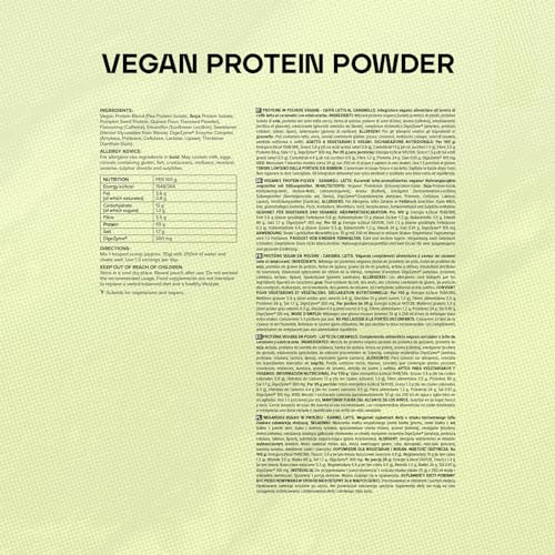 Bulk Vegan Protein Powder, Caramel Latte Flavour, 500 g, New & Improved Formula, 14 Servings BulkAu supplements