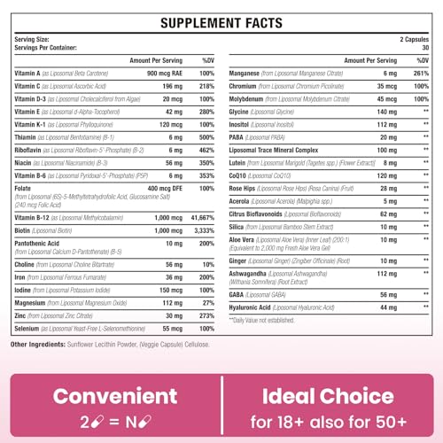 Liposomal Multivitamin for Women 1400MG - Womens Daily Multi Vitamins Supplements SambugraAu supplements