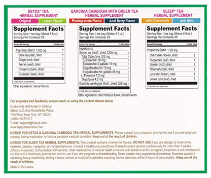 Hyleys Detox Tea for Cleanse - 28 Day Kit - 84 Tea Bags - Gift Gift For Mom For Mom HYLEYSUS supplements