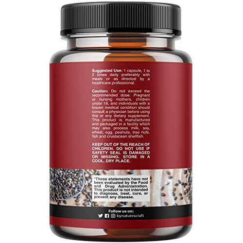 Potent Chia Seed Extract Pills for Men and Women Natural Supplement for Weight Loss Natures CraftUS supplements