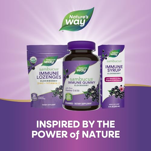 Nature's Way Sambucus Elderberry Immune Gummies, Daily Immune Support Nature's WayUS supplements