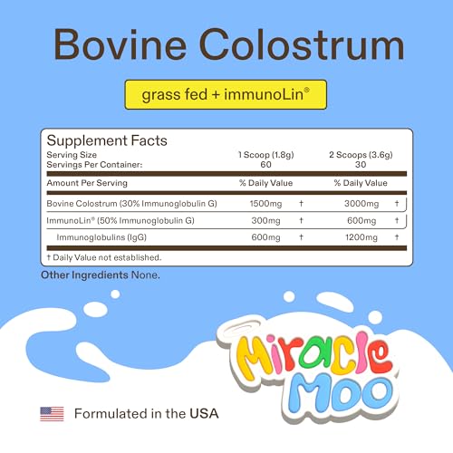 Colostrum Supplement for Gut Health, Hair Growth, Beauty and Immune Support Miracle MooUS supplements