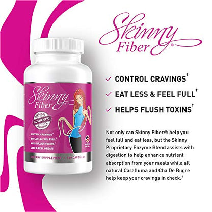 Skinny Fiber 120 Capsules, Appetite Suppressant Effective Weight Management for Women Skinny FiberUS supplements