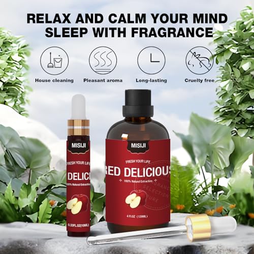 Essential Oils-MISIJI Apple Fragrance Essential Oils for Diffuser for Home 4FL.OZ Plus 0.33,Diffuser Oils Scents MISIJIAu supplements