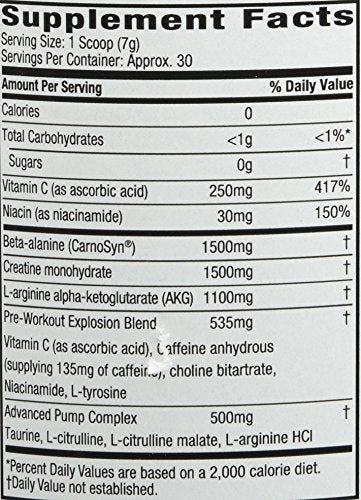 Six Star Pre-Workout Explosion, Fruit Punch, 0.45 Pound Six StarAu supplements