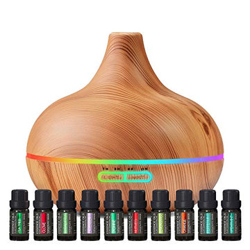 Ultimate Aromatherapy Diffuser & Essential Oil Set - Ultrasonic Top 10 Oils Modern with 4 Timer 7 Ambient Light Pure Daily CareAu supplements