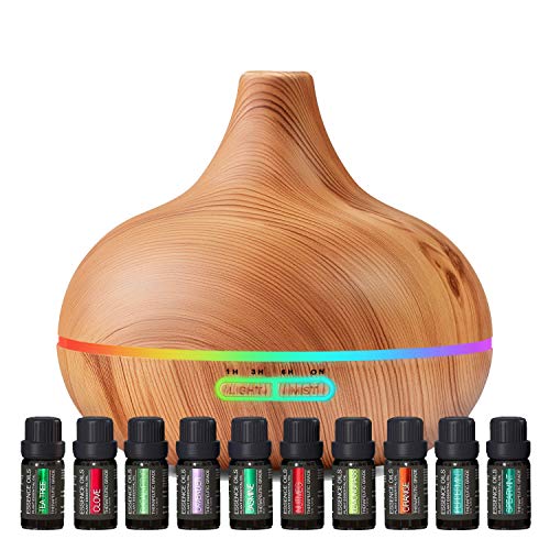 Ultimate Aromatherapy Diffuser & Essential Oil Set - Ultrasonic Top 10 Oils Modern with 4 Timer 7 Ambient Light Pure Daily CareAu supplements