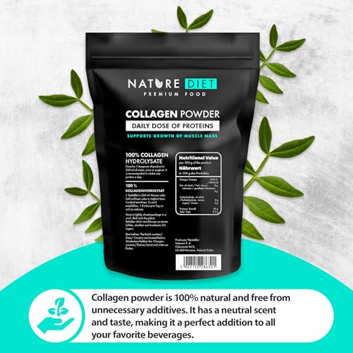 Nature Diet - Collagen Powder 600 g | Hydrolysate | Unflavored | Collagen Peptides | Source of Protein Nature DietAu supplements