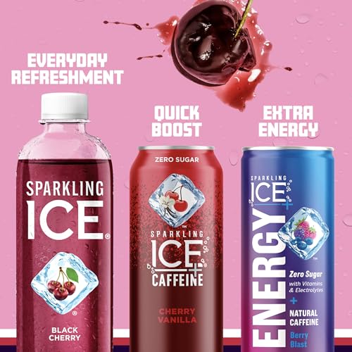 Sparkling Ice, Black Cherry Sparkling Water, Zero Sugar Flavored Water, with Vitamins Sparkling ICEUS supplements