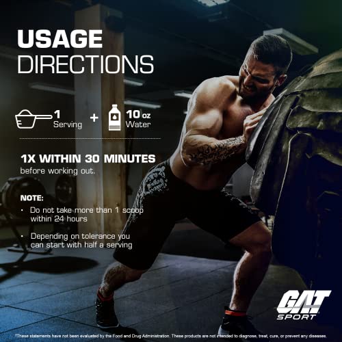 GAT SPORT NITRAFLEX Burn, Pre Workout Thermogenic Powder, Apple Melon, 30 Servings GAT SPORTAu supplements