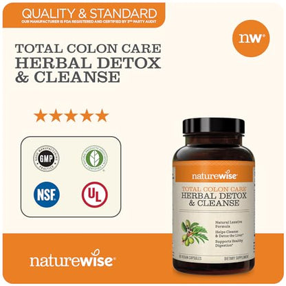 NatureWise Herbal Detox Cleanse Laxative Supplements | Natural Colon Cleanser Herb & Fiber Blend NatureWiseUS supplements