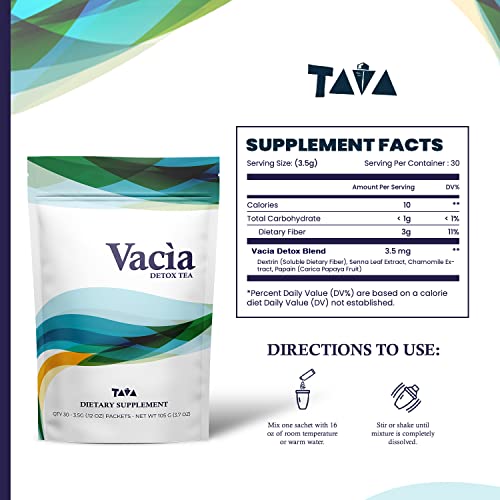 Tava Vacia Detox Tea Supplement, Boosts Energy, Supports Joint Mobility and Immune System TAVAAu supplements