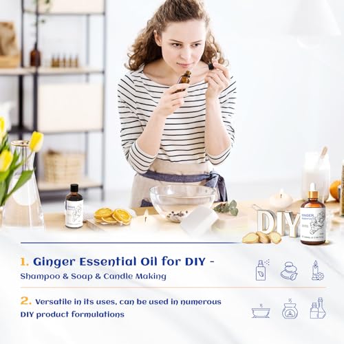 HIQILI Pure Ginger Essential Oil 3.38 Fl Oz, Pure Natural Premium Ginger Oil for Massage HIQILIAu supplements