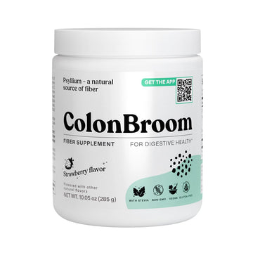 ColonBroom Psyllium Husk Powder - Colon Cleanse for Bloating Relief & Gut Health - Fiber Powder Drink - Easy to Mix - Vegan, Gluten Free, Non-GMO - Strawberry (50 Servings) ColonBroomAu supplements