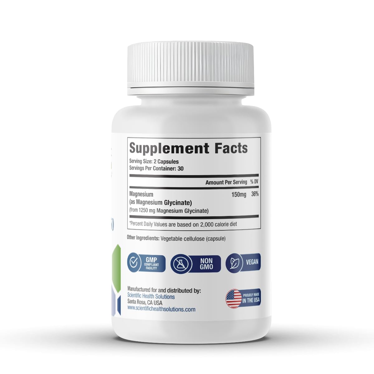 Scientific Health Solutions Magnesium Glycinate 150 mg – High‑Absorption Magnesium for Heart, Bone & Muscle Health – Supports Leg Cramps & Cardiovascular Function – Gentle on Stomach, Vegan, 60 Count Scientific Health SolutionsAu supplements