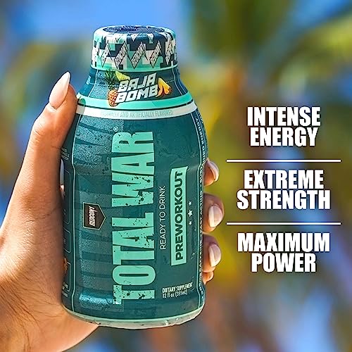 REDCON1 Total War Ready to Drink Preworkout, Strawberry Kiwi - 350mg of Fast Acting REDCON1US supplements