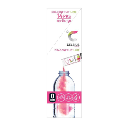 CELSIUS Dragonfruit Lime On-the-Go Powder Stick Packs, Zero Sugar 14 Count(Pack of 1) CELSIUSUS supplements