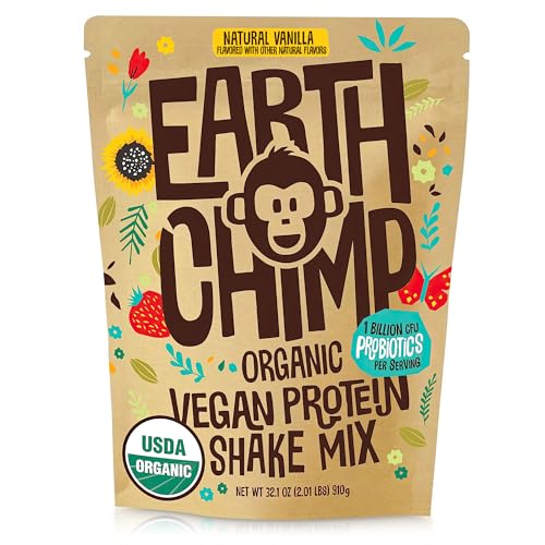 EarthChimp Organic Vegan Protein Powder - with Probiotics - Non GMO, Dairy Free EarthChimpUS supplements