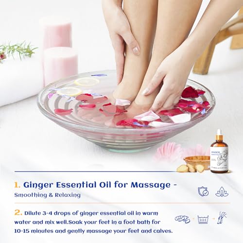 HIQILI Pure Ginger Essential Oil 3.38 Fl Oz, Pure Natural Premium Ginger Oil for Massage HIQILIAu supplements