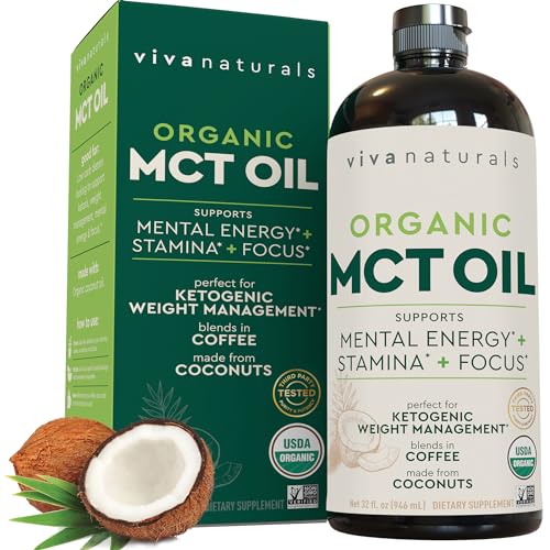 Viva Naturals Organic MCT Oil for Keto Coffee (32 fl oz) - Best MCT Oil Supplement Viva NaturalsUS supplements