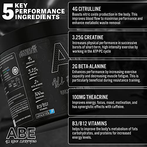 ABE All Black Everything Pre Workout Energy, Increase Physical Performance with Citrulline Applied NutritionAu supplements