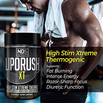 LIPORUSH NDS Nutrition XT - Concentrated Thermogenic with L-Carnitine & Teacrine LIPORUSHUS supplements