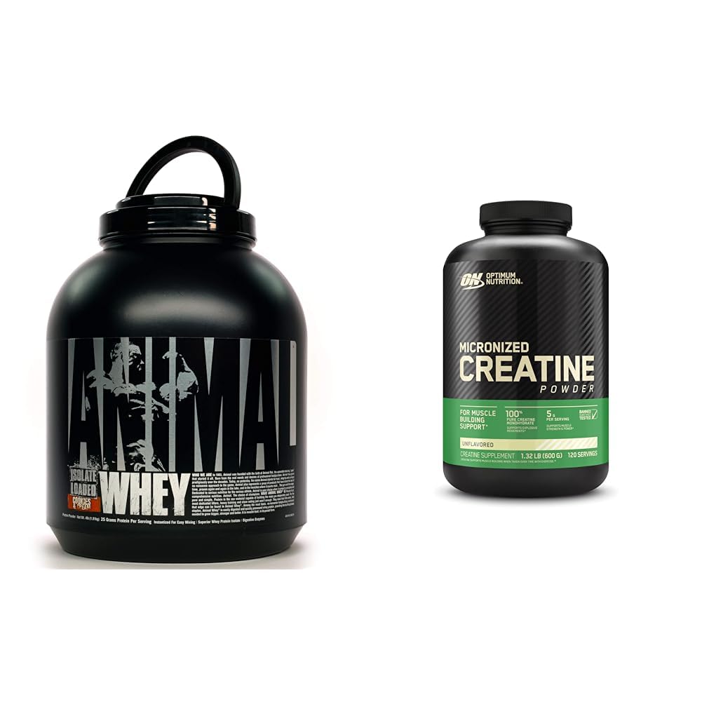 Animal Whey Isolate Protein Powder, Loaded for Post Workout and Recovery & Optimum AnimalUS supplements
