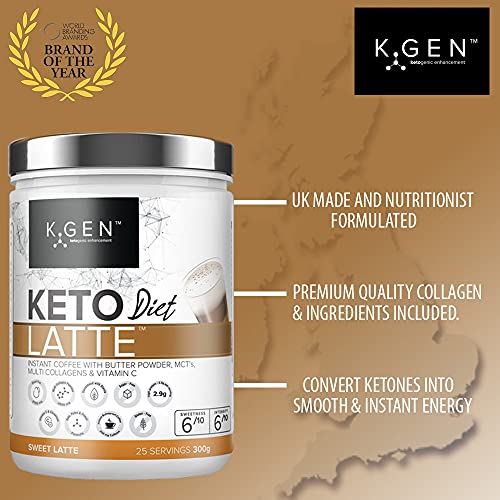Instant Bulletproof Keto Coffee Creamer UK Made Collagen Latte | Butter Powder, Coconut MCTs & Vitamin C K GEN ketogenic enhancementAu supplements