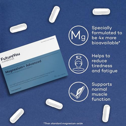 FutureYou Magnesium+ Advanced (28 Capsules). High Strength Magnesium Supplements for Women & Men FutureYou CambridgeUS supplements