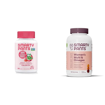 SmartyPants Kids Probiotic Immunity Gummies: Prebiotics & Probiotics for Digestive Health & Women's Multivitamin Gummies: Omega 3 Fish Oil (EPA/DHA) SmartyPantsAu supplements