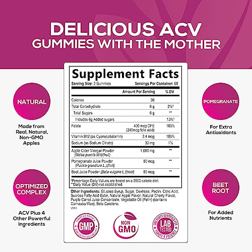 Vegan Apple Cider Vinegar Gummies | Max Strength 1000mg | Gelatin-Free, Vegan, Non-GMO Nature's NutritionUS supplements
