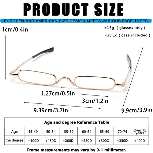 Viseng 2 Pairs Slim Pocket-Sized Metal Reading Glasses: Your Stylish Travel Companion VisengUS supplements